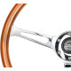 Volanty NRG Tříramenný mahagonový volant s dřevěnou kresbou (368 mm) - dřevo/chrom | race-shop.cz