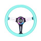 Volanty 3 ramenný sportovní volant NRG Classic NEO/Minty, 350mm, dřevo, 38mm odsazení, neon | race-shop.cz