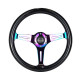Akce 3 ramenný sportovní volant NRG Classic, 350mm, dřevo, 38mm odsazení, černá/neon | race-shop.cz