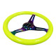 Akce 3 ramenný sportovní volant NRG Classic, 350mm, dřevo, 38mm odsazení, žlutá/neon | race-shop.cz