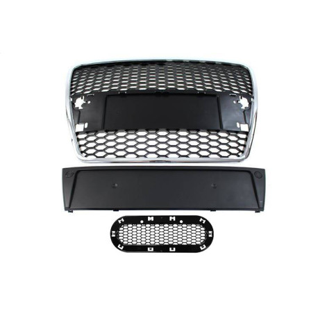 Body kit a vizuální doplňky Grill Audi A6 C6 RS-Style Chrom-černá 04-09 | race-shop.cz