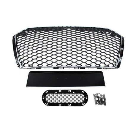 Body kit a vizuální doplňky Grill Audi A4 B9 RS-Style Chrome 2016+ PDC | race-shop.cz