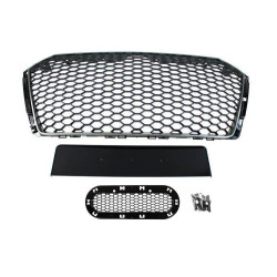 Grill Audi A4 B9 RS-Style Satin Černá 2016+ PDC