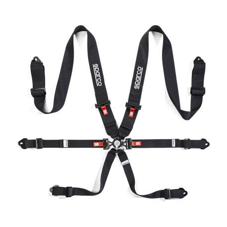 Bezpečnostní pásy a příslušenství FIA 6 bodové sportovní bezpečnostní pásy SPARCO COMPETITION H-3 STEEL 3" (76mm), černá | race-shop.cz