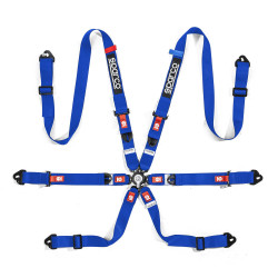 FIA 6 bodové sportovní bezpečnostní pásy SPARCO COMPETITION H-2 PU 2" (50mm), modrá