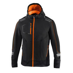 SPARCO Pánská softshellová bunda s kapucí - černá/oranžová
