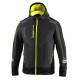 SPARCO Pánská softshellová bunda s kapucí - šedá/žlutá