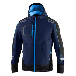 SPARCO Pánská softshellová bunda s kapucí - modrá