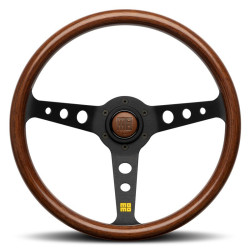 3 ramenný sportovní volant MOMO MOD. 07 HERITAGE, 350mm, dřevo, 72mm odsazení, hnědá/černá
