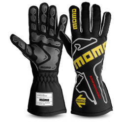 MOMO PERFORMANCE závodní rukavice s FIA homologace (vnější šití), černá