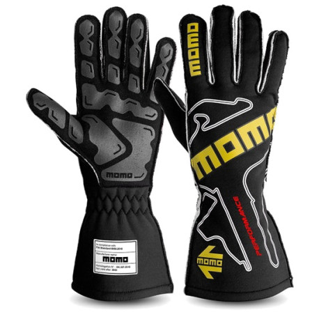 Rukavice FIA závodní rukavice MOMO PERFORMANCE (vnější šití), černá | race-shop.cz