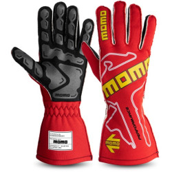 MOMO PERFORMANCE závodní rukavice s FIA homologace (vnější šití), red