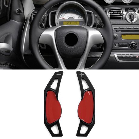 Pádla pod volantem Hliníková pádla řazení pro Smart ForTwo 451 Coupe Cabrio 09-19, black | race-shop.cz