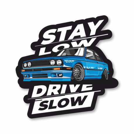 Nálepky Nálepka race-shop Stay Low Drive Slow | race-shop.cz