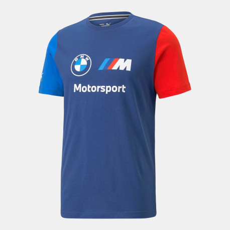 Trička Pánské tričko Puma BMW MMS ESS Logo - modré | race-shop.cz