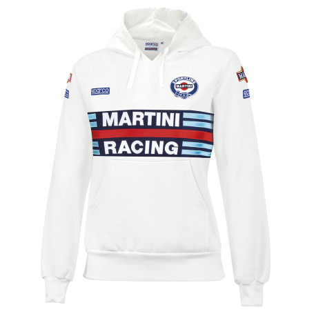 Mikiny a bundy Sparco MARTINI RACING dámská mikina s kapucí, bílá | race-shop.cz