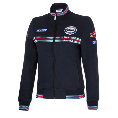 Mikiny a bundy Sparco MARTINI RACING dámská mikina na zipem, modrá námořní | race-shop.cz