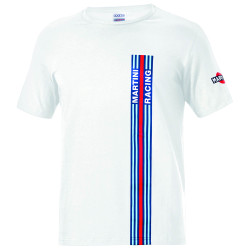 Sparco MARTINI RACING pruhované bílé pánské tričko - bílá