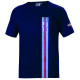 Sparco MARTINI RACING pruhované bílé pánské tričko - modrá námořní