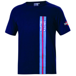 Sparco MARTINI RACING pruhované bílé pánské tričko - modrá námořní