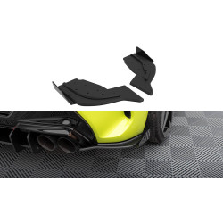 Zadní boční splittry V2 V2 BMW 1 F40 M-Pack / M135i (černá + lesklé klapky)