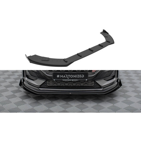 Body kit a vizuální doplňky Přední Splitter Ford Fiesta ST Mk8 Facelift (černo-červená + lesklé klapky) | race-shop.cz