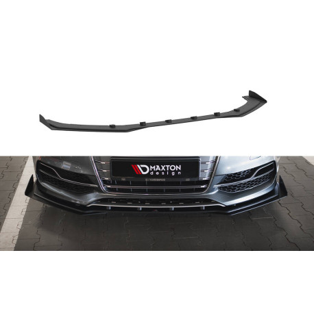 Body kit a vizuální doplňky Přední Splitter Audi S3 / A3 S-Line Sedan 8V (černá + lesklé klapky) | race-shop.cz