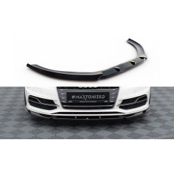 MAXTON DESIGN přední splitter pro Audi S3 / A3 S-Line Sportback / Hatchback 8V, lesklá černá, V2