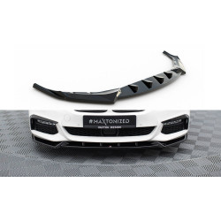 MAXTON DESIGN přední splitter pro BMW 5 M-Pack G30 / G31, lesklá černá, V4