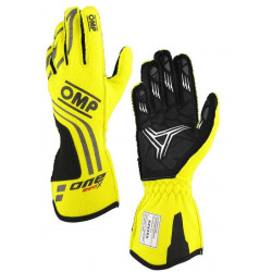 FIA závodní rukavice OMP ONE EVO X (vnější šití), fluo žlutá