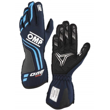 Rukavice Závodní rukavice OMP ONE EVO X my2024 s FIA homologizací (vnější šití) námořnická modrá | race-shop.cz