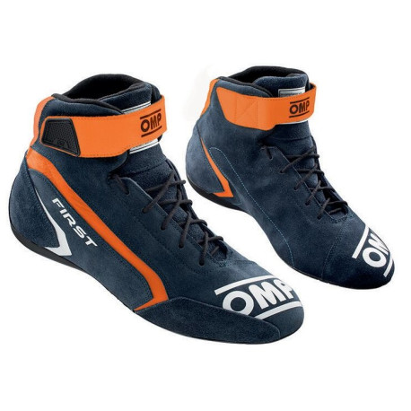 Boty FIA závodní boty OMP FIRST, námořnická modrá/oranžová | race-shop.cz