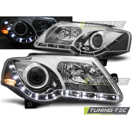 Osvětlení SVĚTLOMETY DAYLIGHT CHROMOVANÉ pro VW PASSAT B6 3C 03.05-10 | race-shop.cz