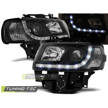 Osvětlení SVĚTLOMETY DAYLIGHT černý pro VW T4 08.96-03.03 BUS | race-shop.cz