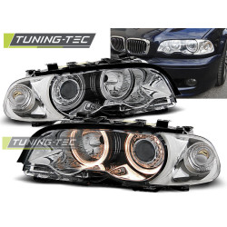 SVĚTLOMETY ANGEL EYES CHROMOVANÉ pro BMW E46 04.99-08.01 COUPE CABRIO