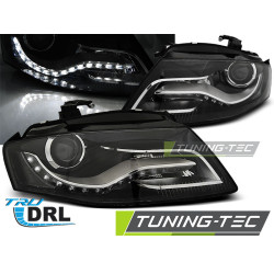 SVĚTLOMETY TRUE DRL černé pro AUDI A4 B8 04.08- 11
