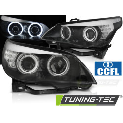 SVĚTLOMETY ANGEL EYES CCFL BLACK LED INDICATOR pro BMW E60/E61 03-07