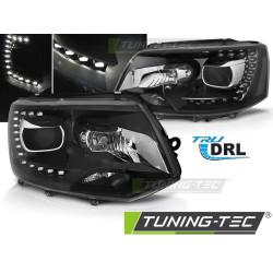 SVĚTLOMETY TRUE DRL BLACK pro VW T5 2010-15