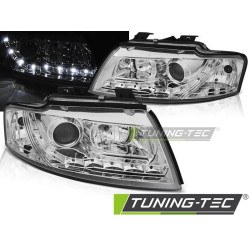 SVĚTLOMETY DAYLIGHT CHROME pro AUDI A4 B6 CABRIO 02-06