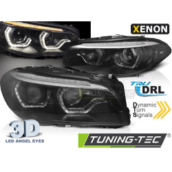 XENON SVĚTLOMETY AFS ANGEL EYES LED DRL BLACK SEQ pro BMW F10/F11 10-13