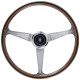 Volanty 3 ramenný sportovní volant Nardi Anni 60, 380mm, dřevo, 45mm odsazení, hnědá/chromová | race-shop.cz