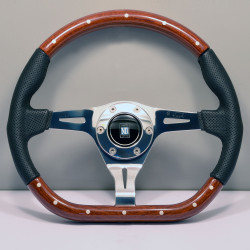 3 ramenný sportovní volant Nardi Kallista Pagani Zonda, 350mm, dřevo, bez odsazení, hnědá