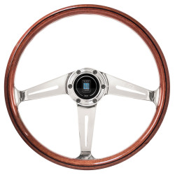 3 ramenný sportovní volant Nardi Classic ND36 Side, 360mm, dřevo, bez odsazení, hnědá/chromová