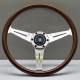 Volanty 3 ramenný sportovní volant Nardi Classic ND36, 360mm, dřevo, 40mm odsazení, hnědá/chromová | race-shop.cz