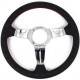 Volanty 3 ramenný sportovní volant Nardi Deep Corn, 330mm, kůže, 50mm odsazení, černá/chromová | race-shop.cz