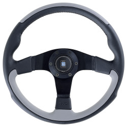 3 ramenný sportovní volant Nardi Leader, 350mm, kůže, bez odsazení, černá/šedá