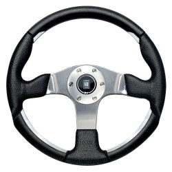 3 ramenný sportovní volant Nardi ND1, 350mm, kůže, bez odsazení, černá/stříbrná