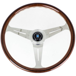 3 ramenný sportovní volant Nardi Classic ND34, 340mm, dřevo, 40mm odsazení, hnědá/chromová