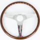 Akce 3 ramenný sportovní volant Nardi Classic ND34, 340mm, dřevo, 40mm odsazení, hnědá/chromová | race-shop.cz