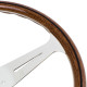 Volanty 3 ramenný sportovní volant Nardi Classic ND39, 390mm, dřevo, 40mm odsazení, hnědá/stříbrná | race-shop.cz